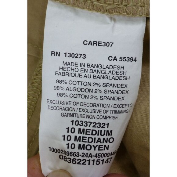 Lee Relaxed Fit Mid Rise Cargo Capri Pants Khaki Size Med Cotton/Spandex - Picture 5 of 15